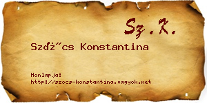 Szőcs Konstantina névjegykártya